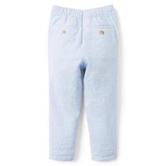 Janie and Jack Sky Blue Stripe Seersucker Jogger Pant Size 2T - Picture 2 of 5